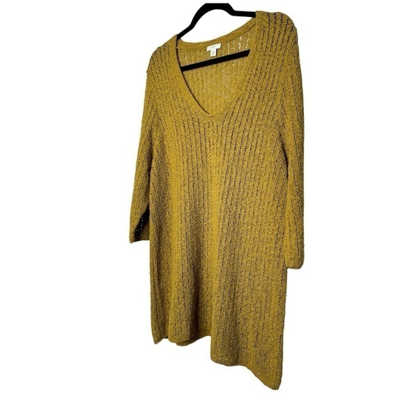 J.Jill Open Stitch V-Neck Tunic Sweater in Gilded Coin Size 2X - Picture 8 of 8
